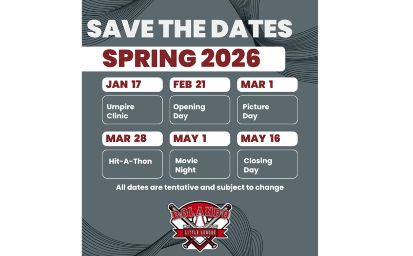 Save the Dates for Spring 2026
